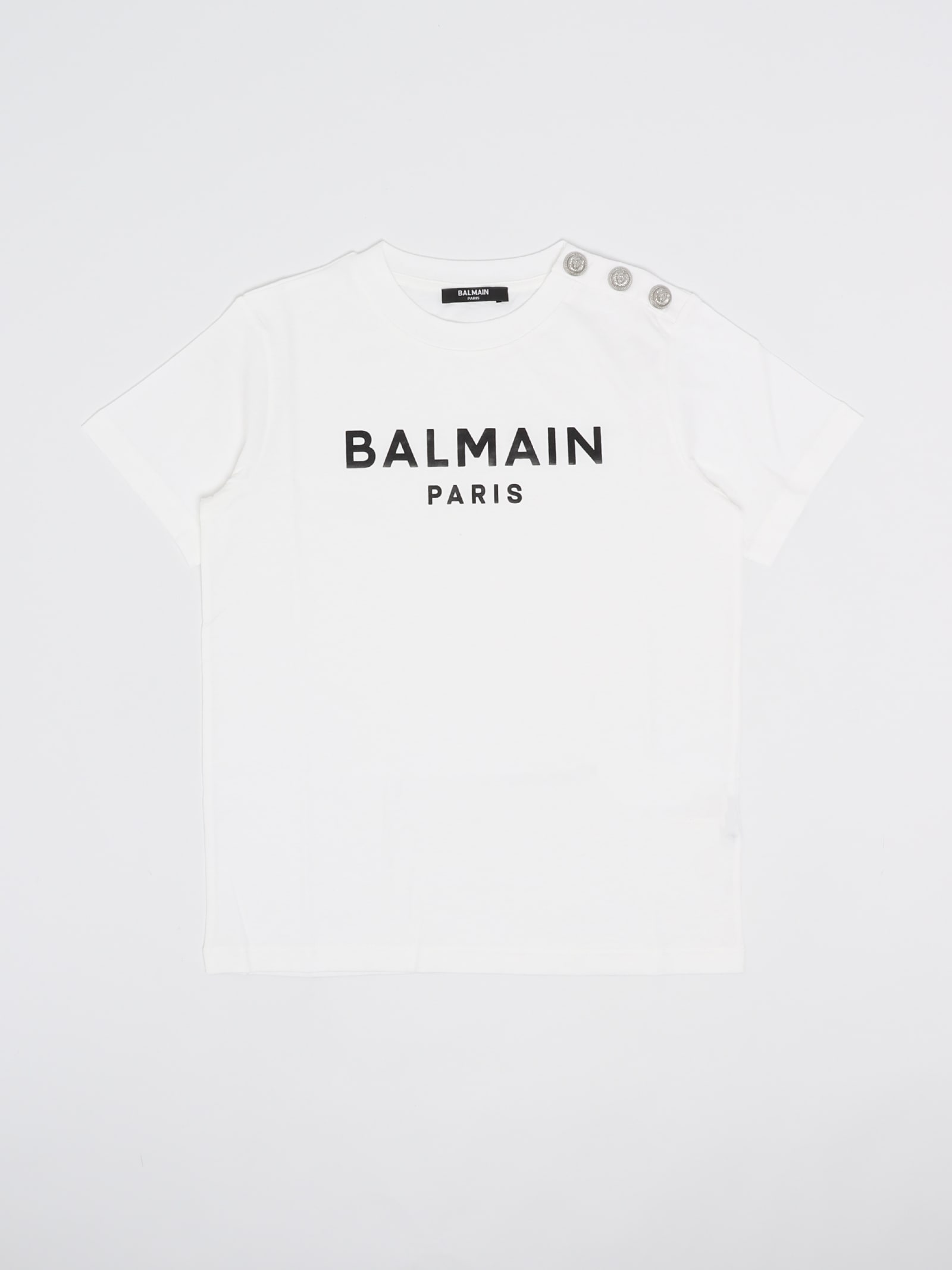 Shop Balmain T-shirt T-shirt In Bianco-nero