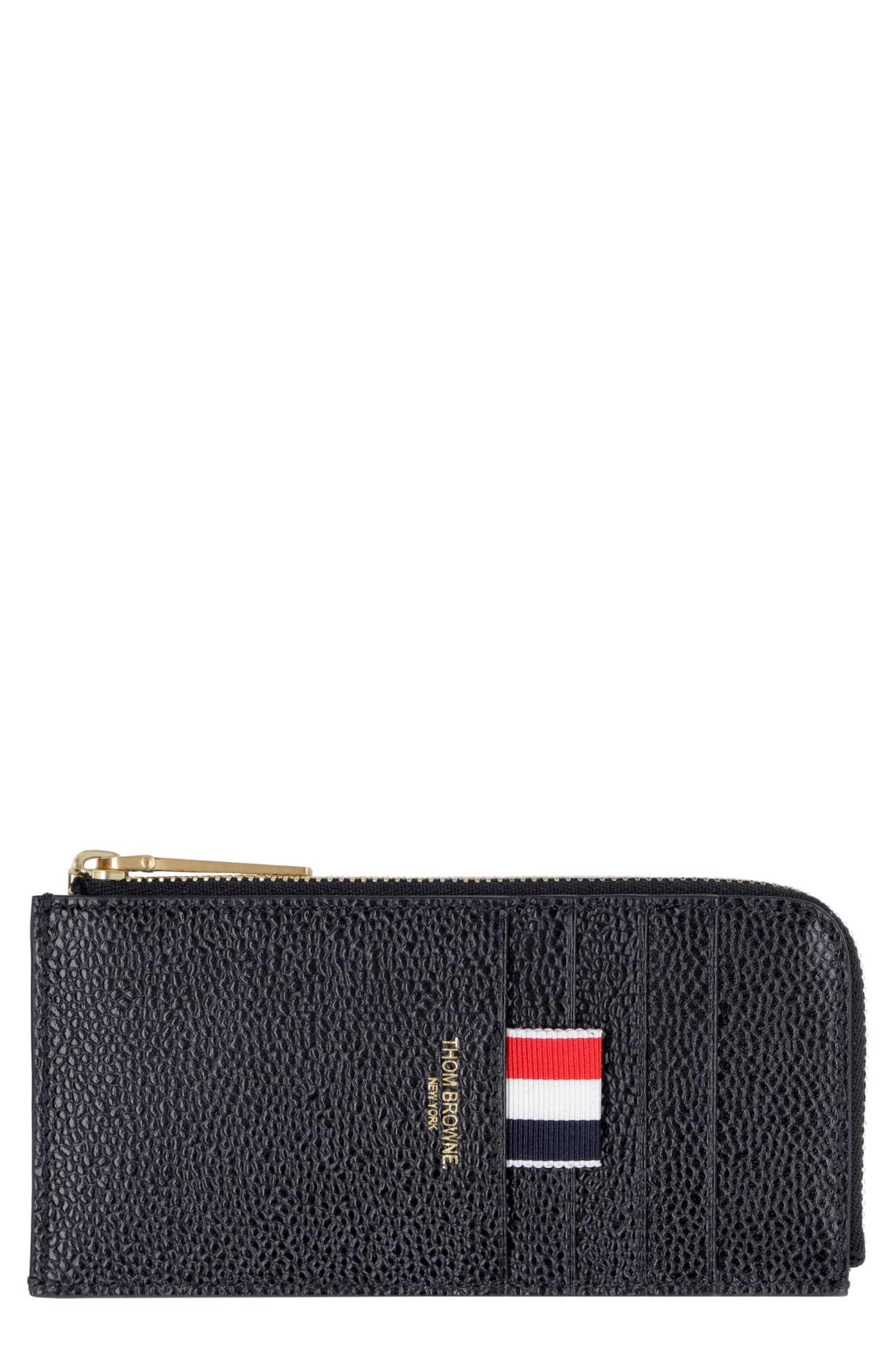 Thom Browne Pebbled Leather Coin Purse In Black