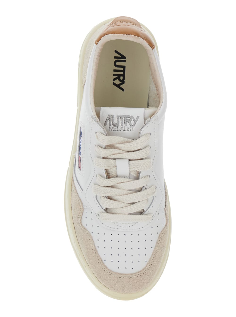Autry Medalist Low Leat Suede Wht Brnsug Sneakers In Multi