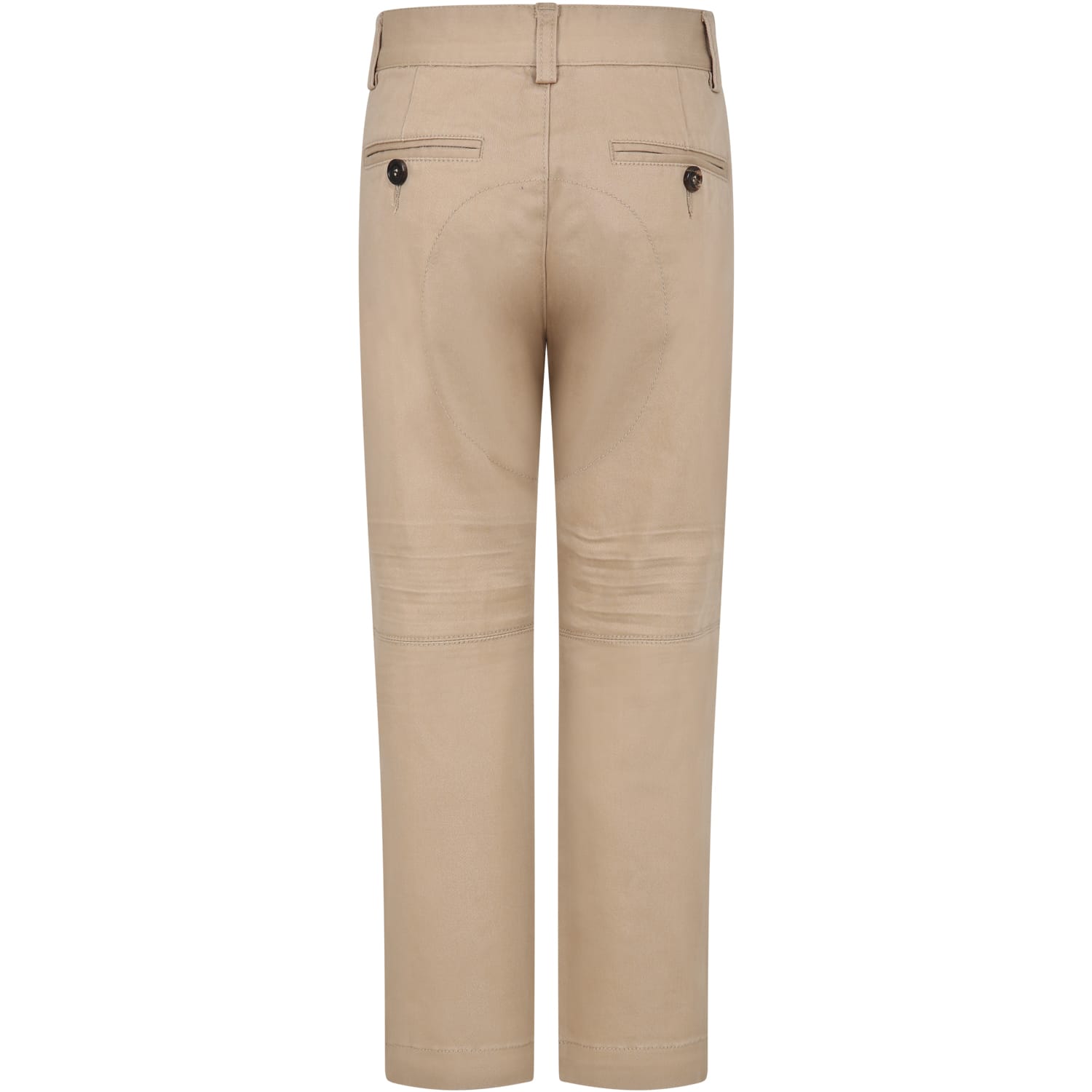 Shop Dsquared2 Beige Trousers For Boy With Logo