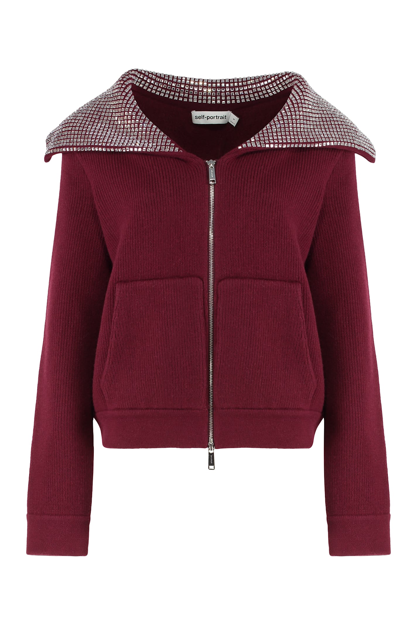 Shop Self-portrait Zipper Knit Jacket