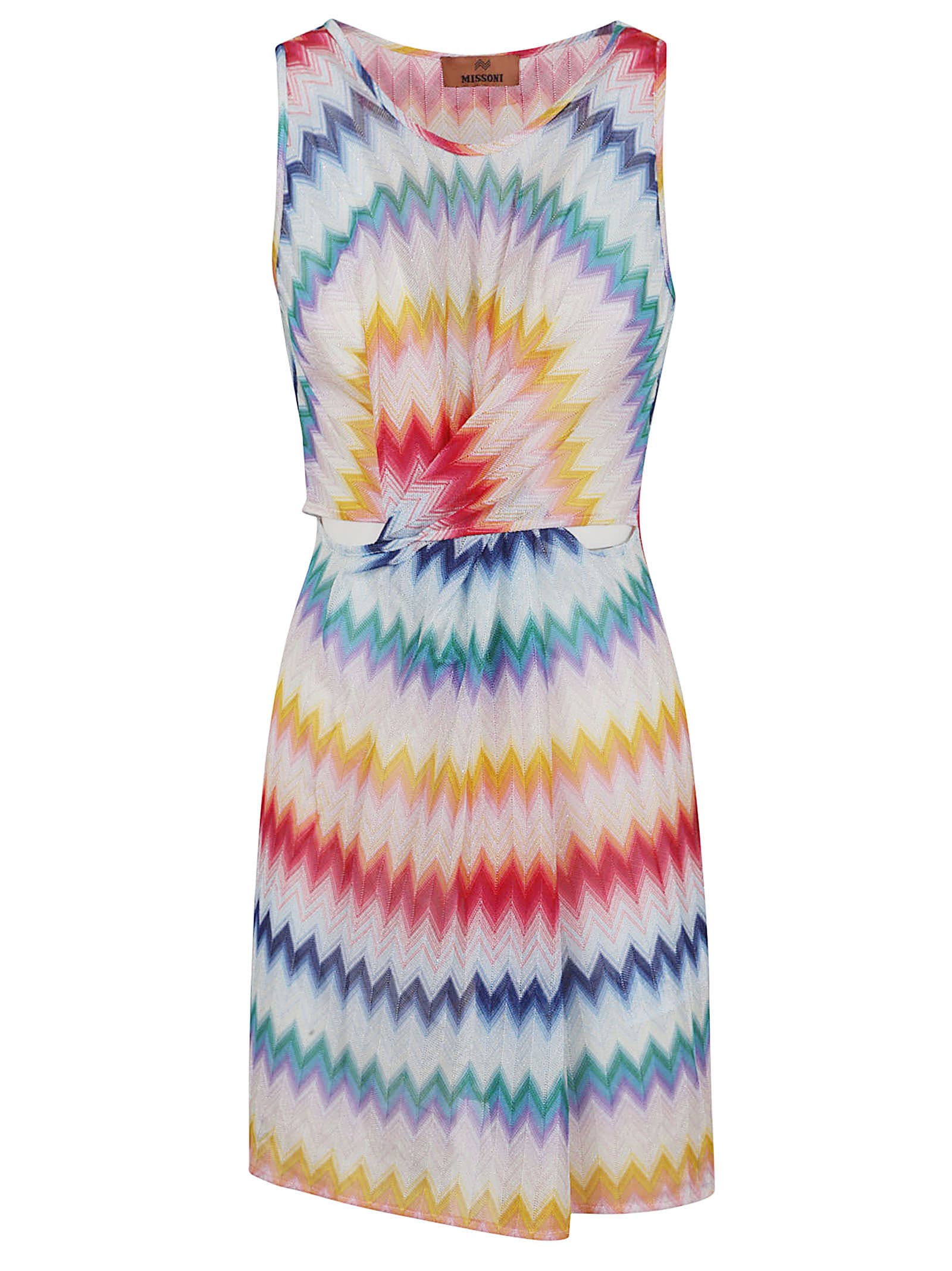 Shop Missoni Short Cover Up In G Multicolor White Bas