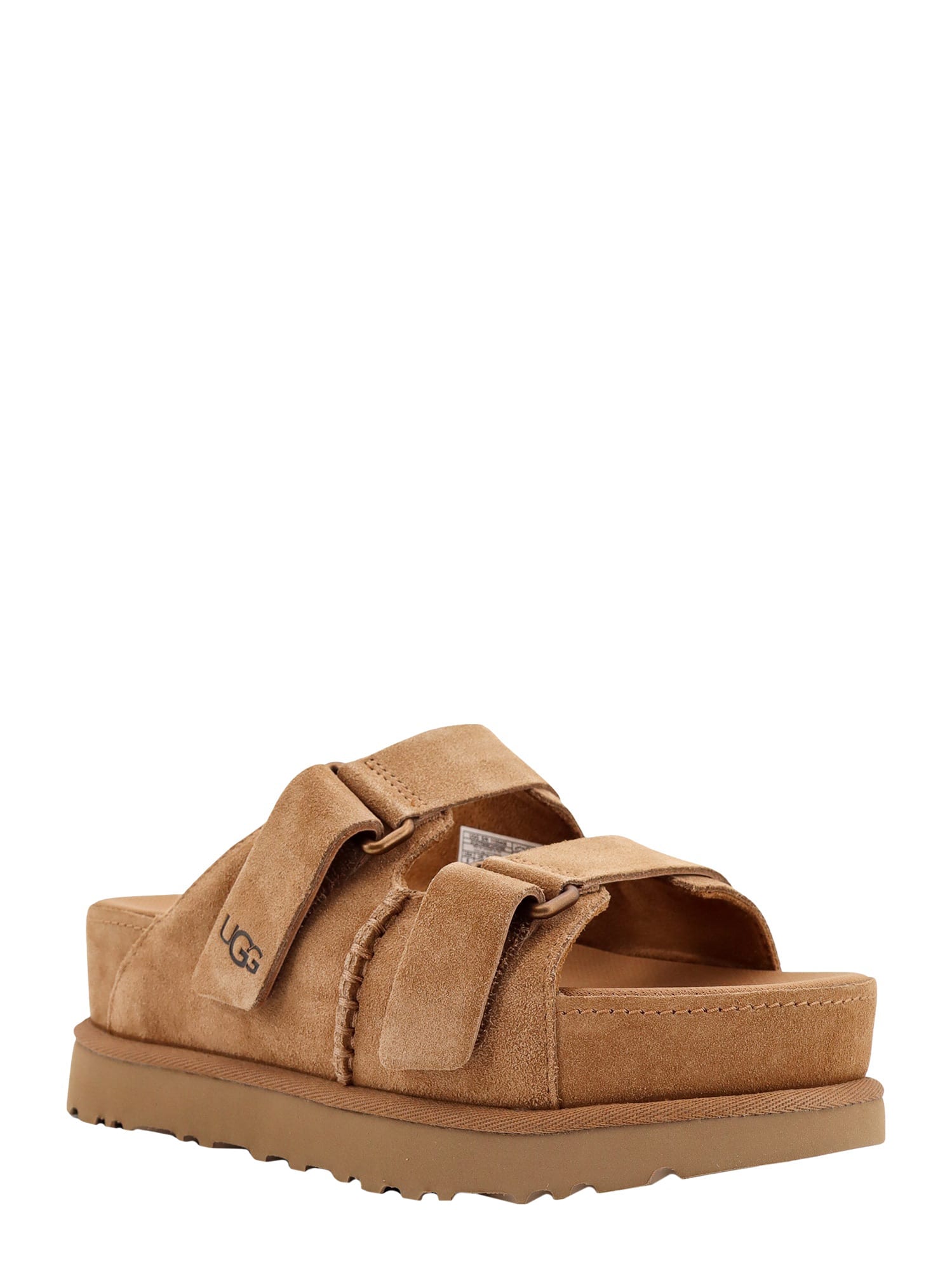 Shop Ugg W Goldenstar Hi Slide Sandals In Chestnut