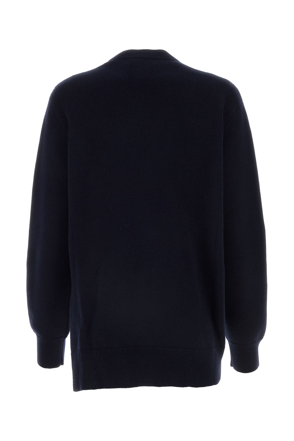 Loewe Cashmere Cardigan With Asymmetric Hemline In Darknavy