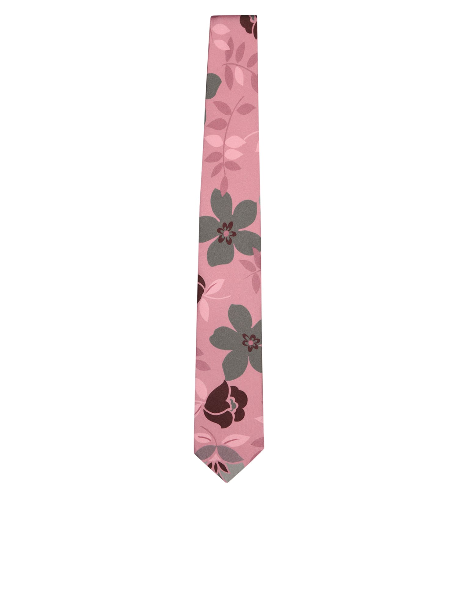 Shop Lardini Floral Pink/green Tie