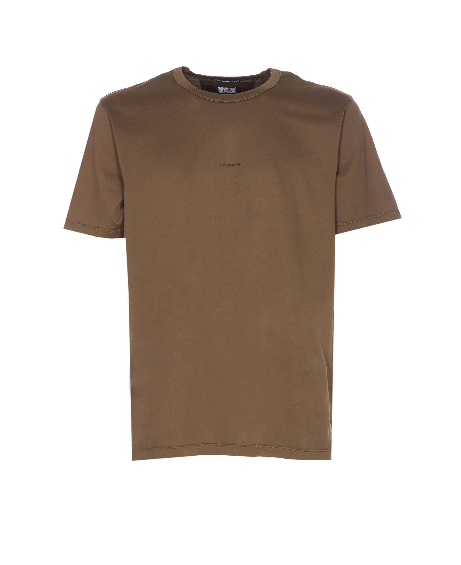 C.p. Company Crewneck Short Sleeve T-shirt Regular Fit In Brown
