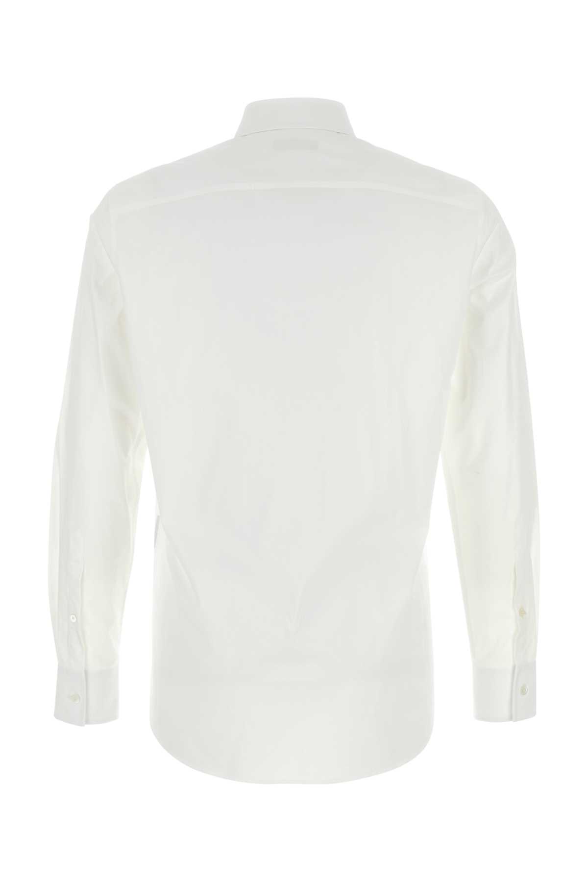 Shop Valentino White Poplin Shirt In Biancoottico