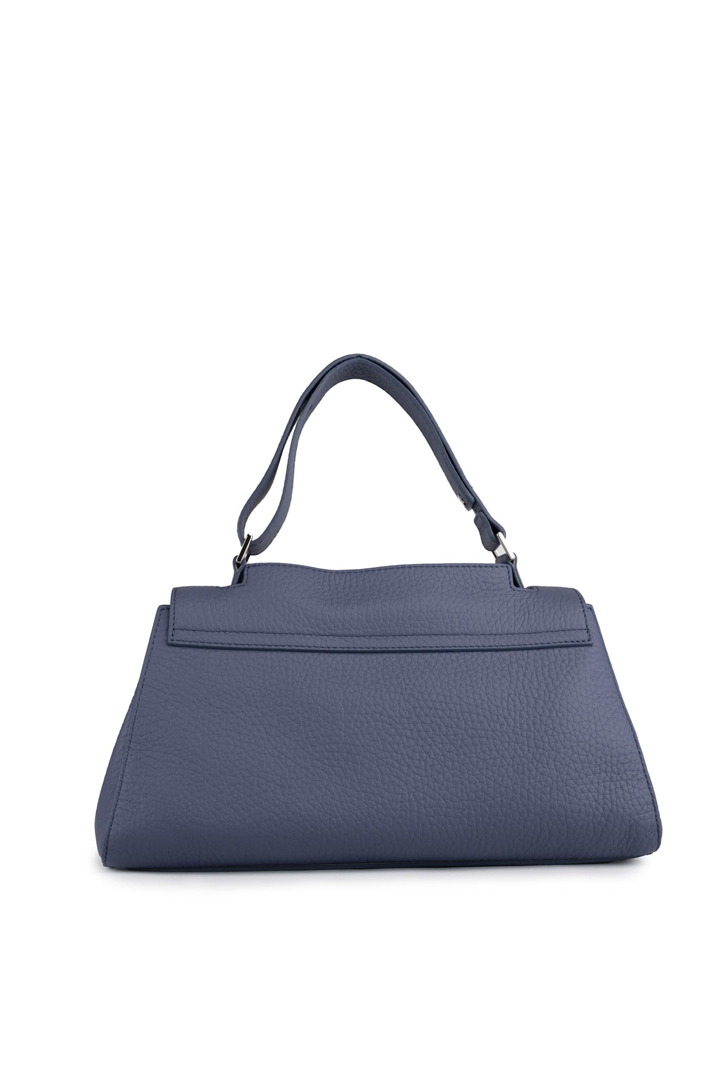 Shop Orciani Sveva Longuette Soft Tote Bag In Leather In Mirtillo