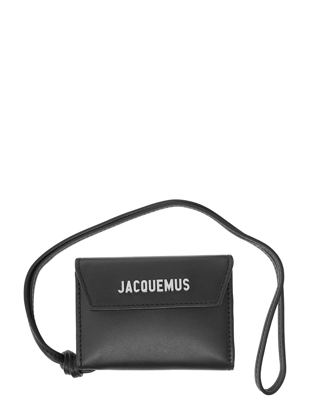 Shop Jacquemus Le Porte Black Wallet With Front Metal Logo In Leather Man  In Nero