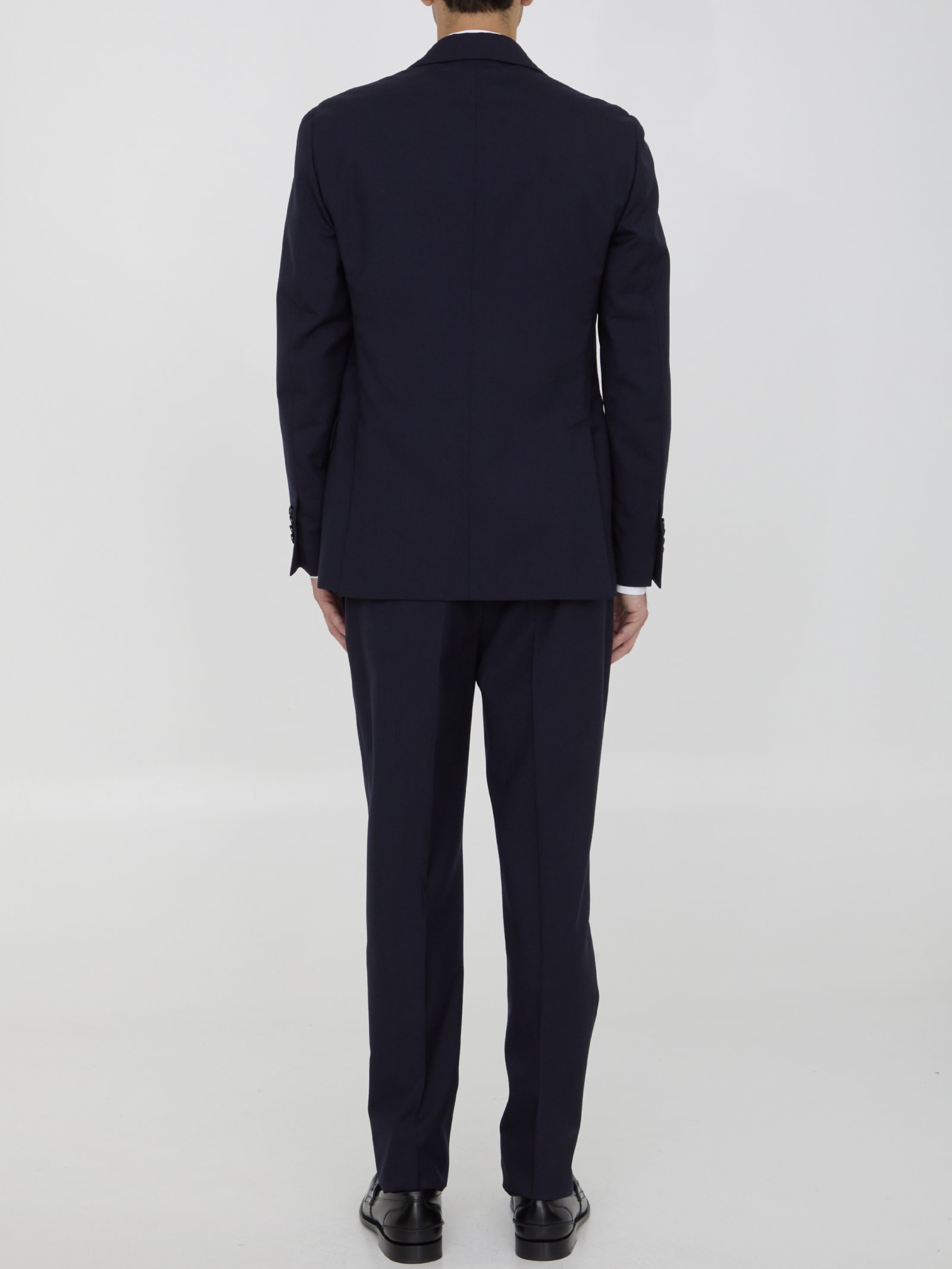 Shop Lardini Two-piece Suit In Virgin Wool In Blue