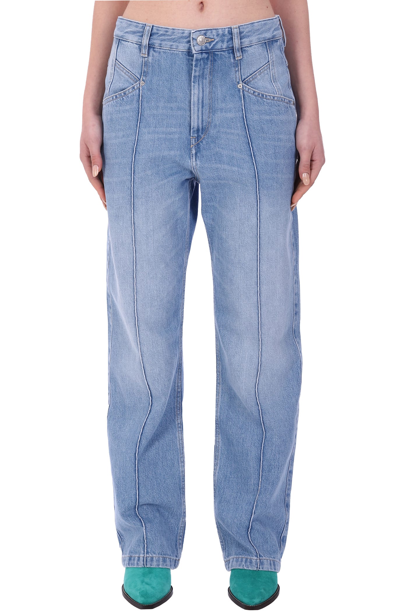 Isabel Marant Nadege Jeans In Cyan Cotton