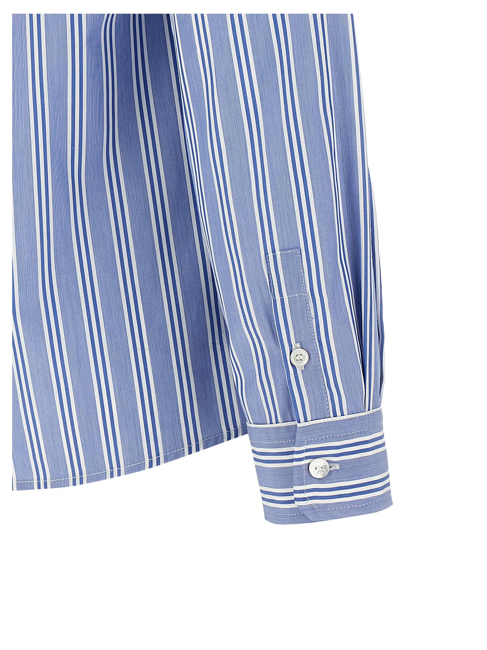 Weekend Max Mara Piadena Striped Poplin Shirt In Light Blue