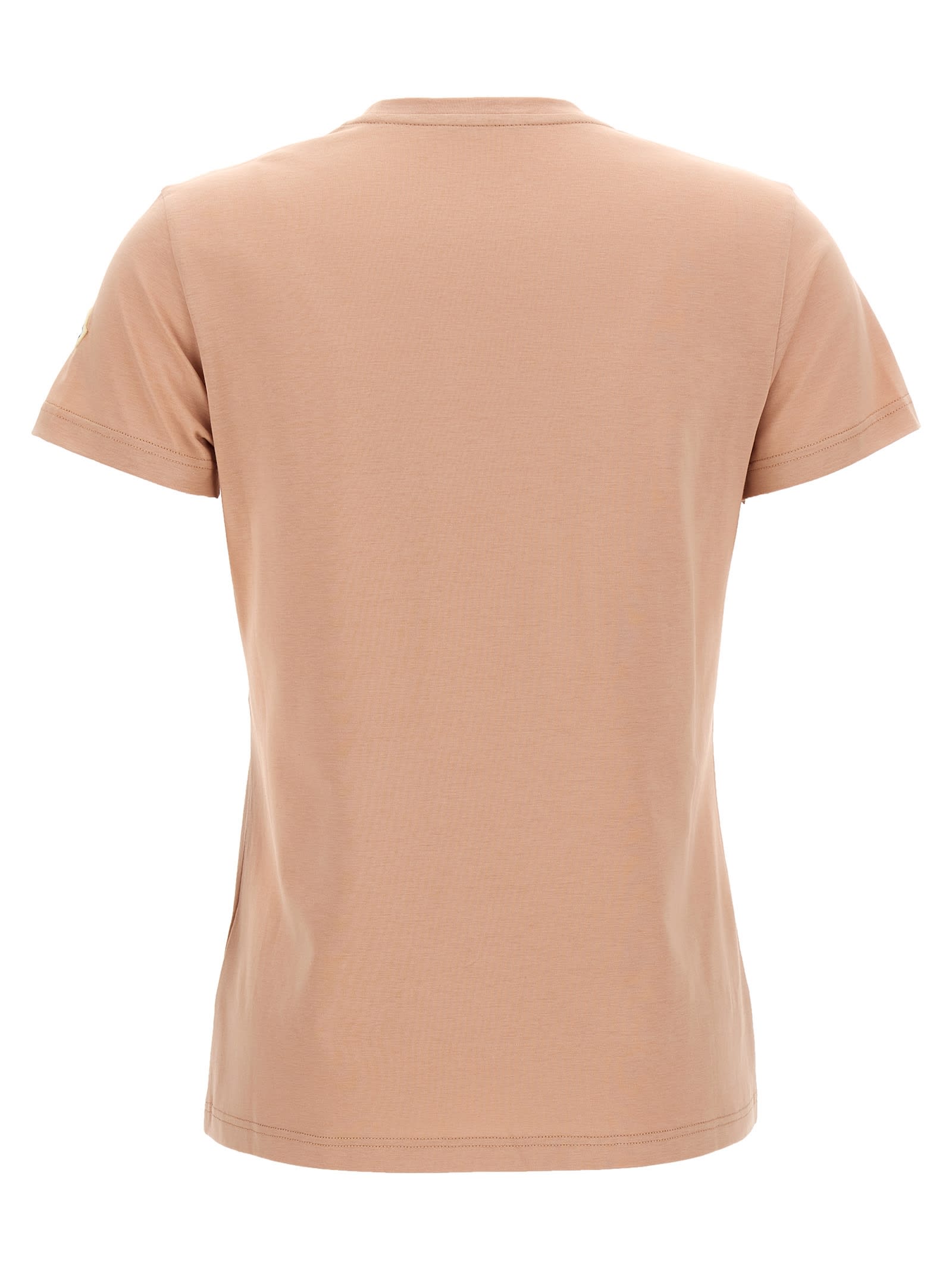 Moncler Logo Patch T-shirt Pink In Pink