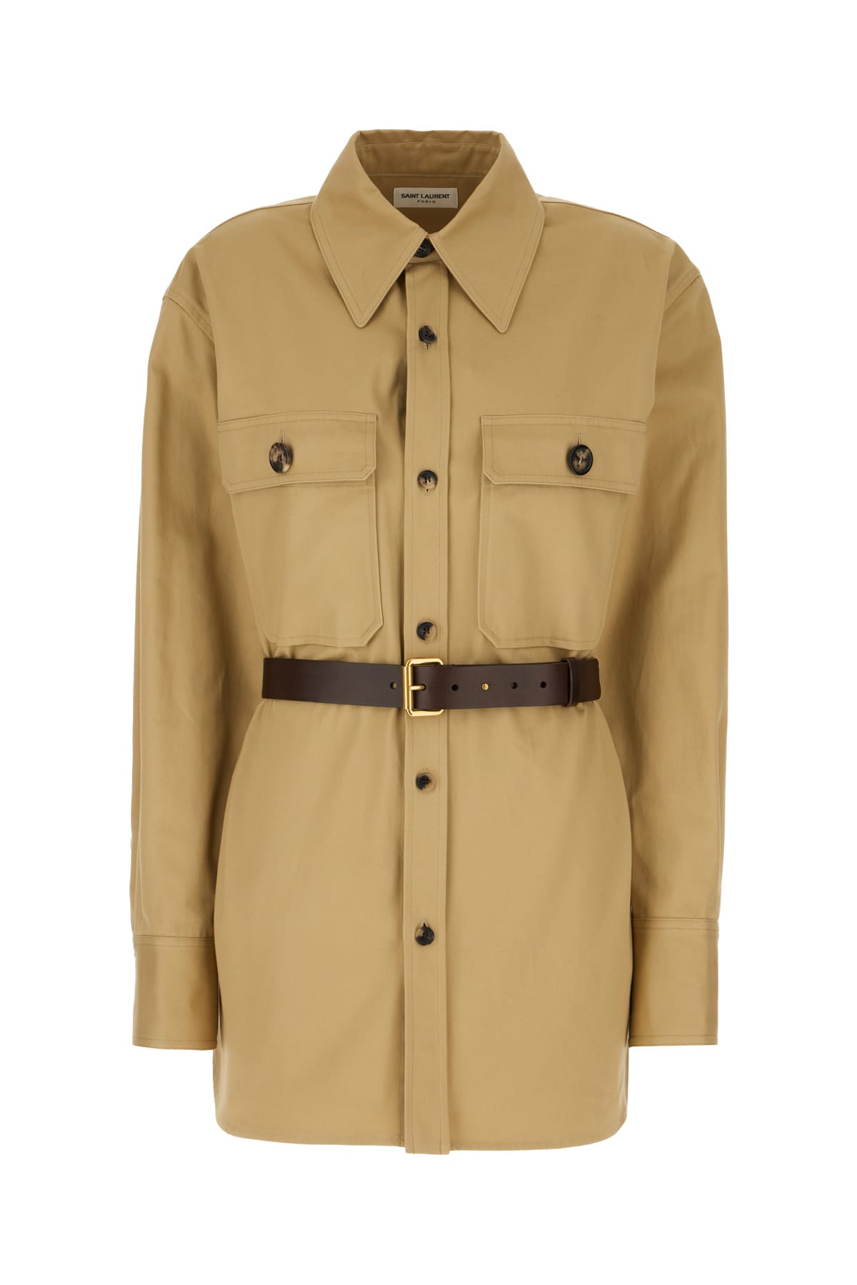 Saint Laurent Saharienne Shirt In Beige