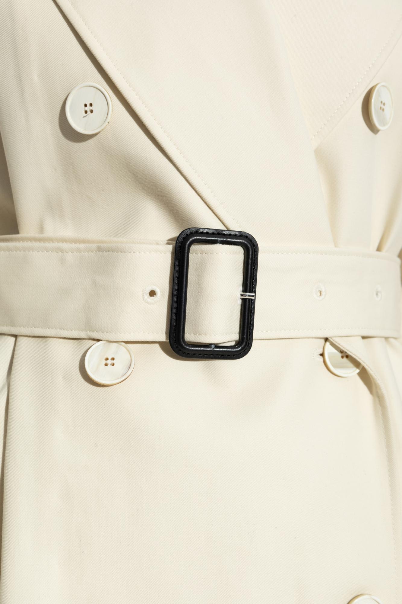 Givenchy Womens Double-breasted Belted Double Cotton-twill Trench Coat Ivory In White