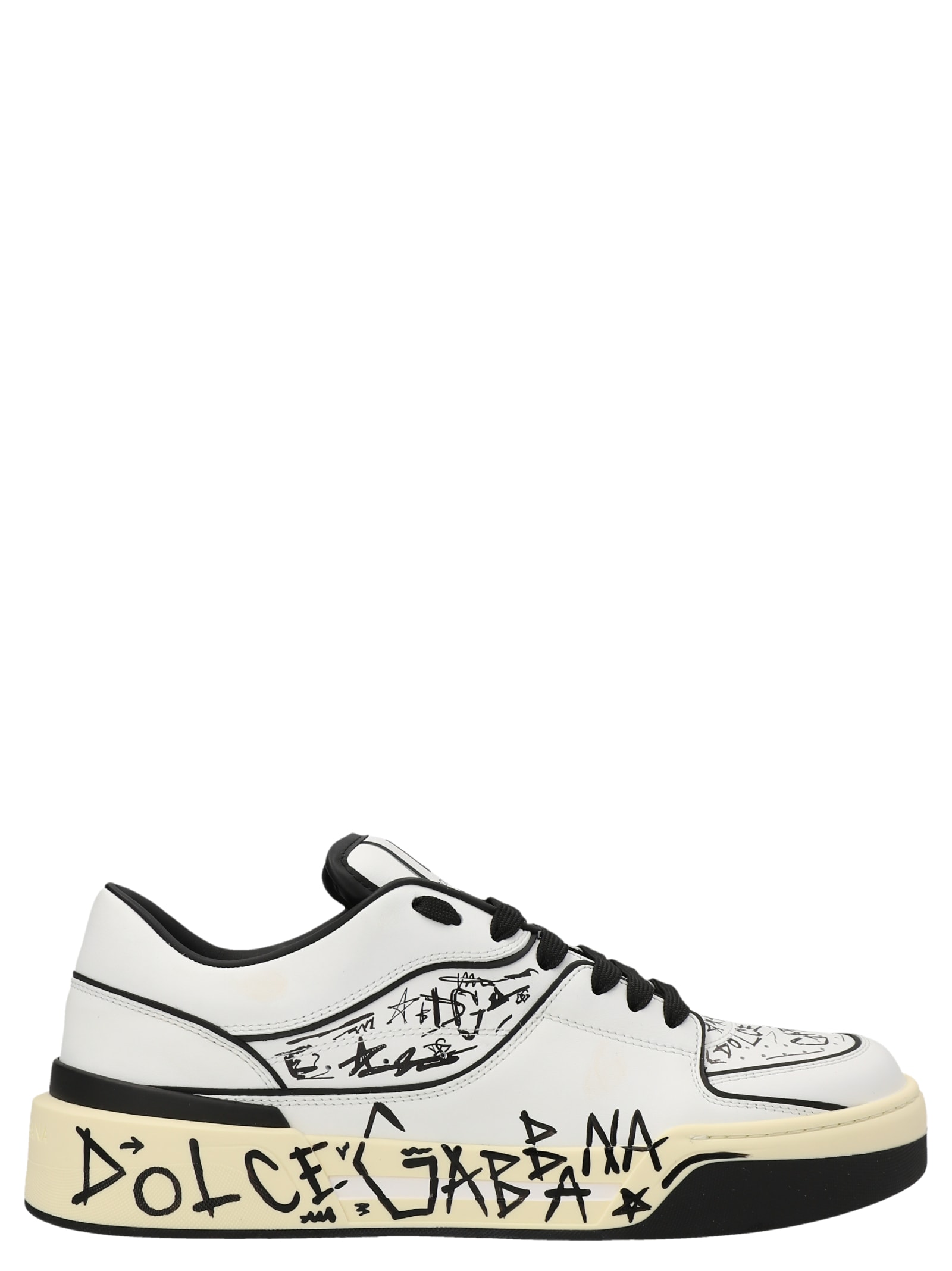 Dolce & Gabbana Black & Silver Mixed-Materials Space Sneakers 