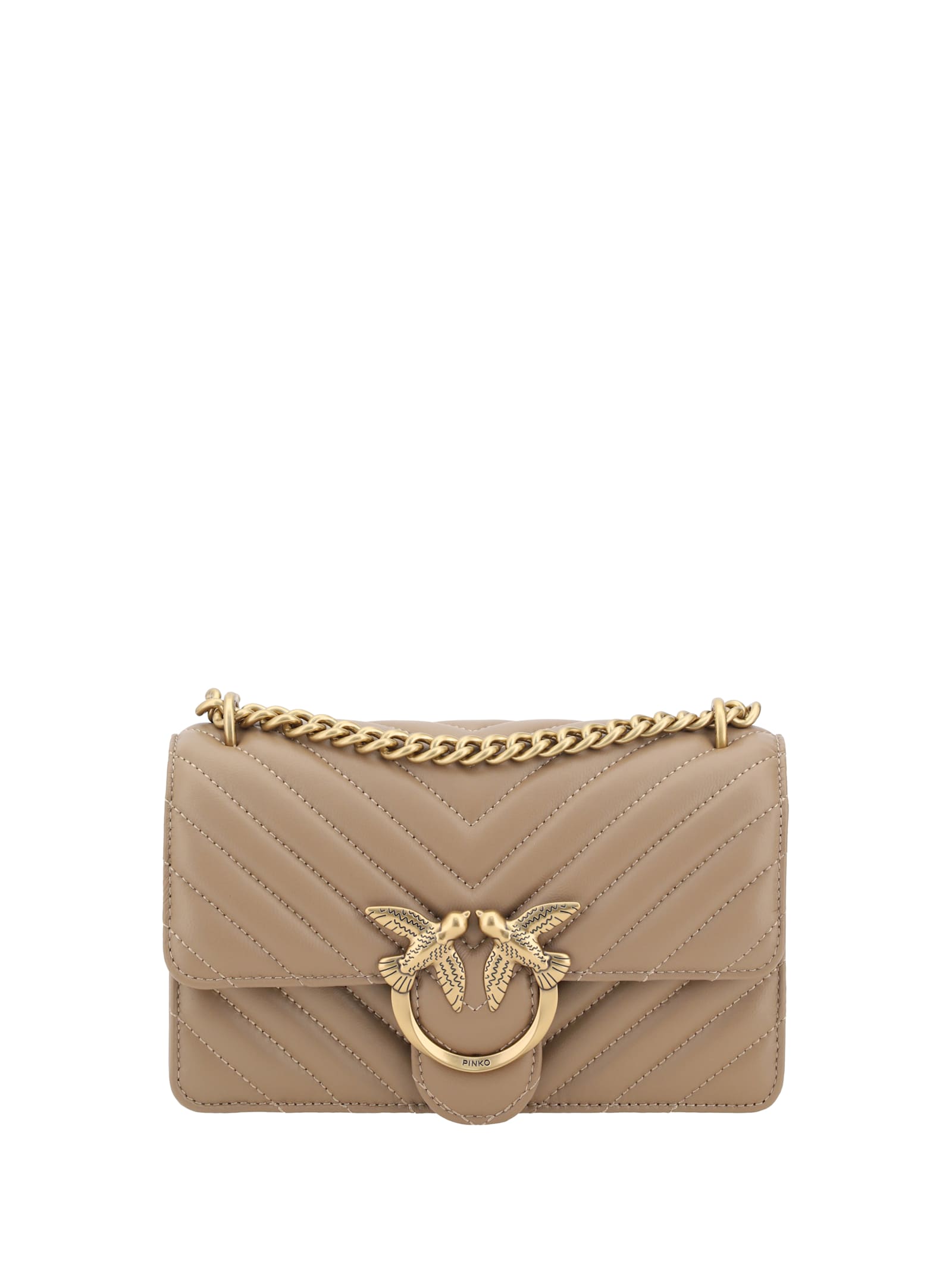 Pinko Mini Love Shoulder Bag In Neutral