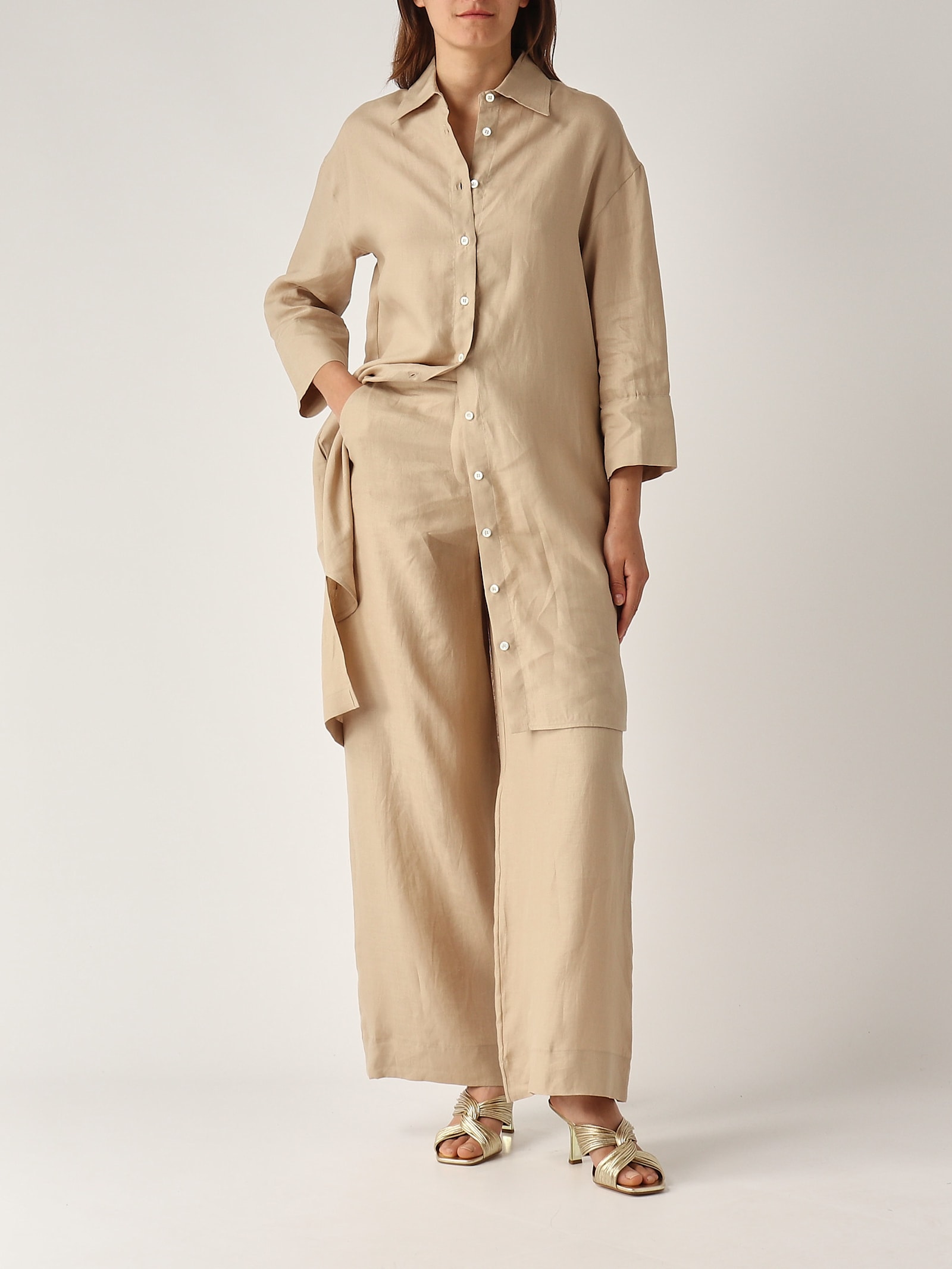 Gran Sasso Pantalone Palazzo Trousers In Neutral
