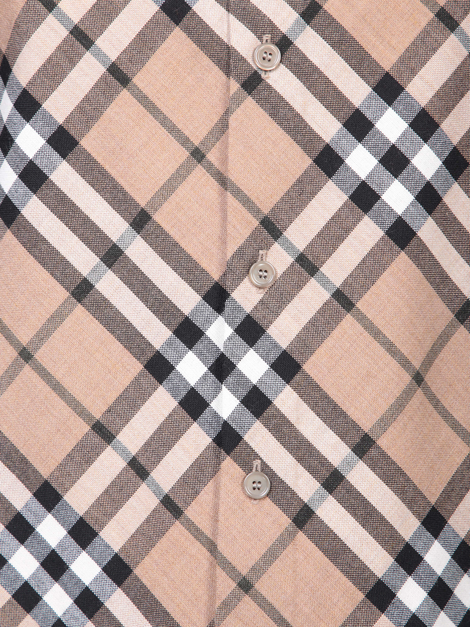 Shop Burberry Beige Check Cotton Shirt