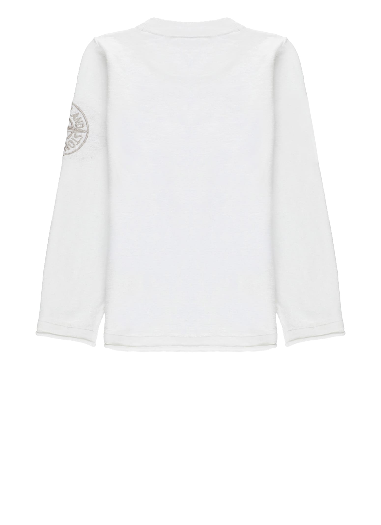 Stone Island White Blouse In Cotton Muslin In White