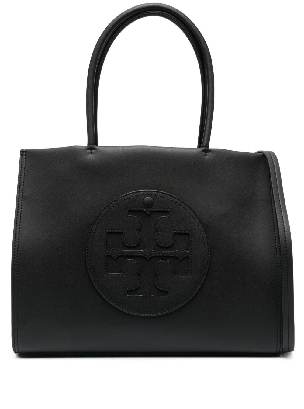 Shop Tory Burch Ella Black Tote Bag In Eco-leather Woman