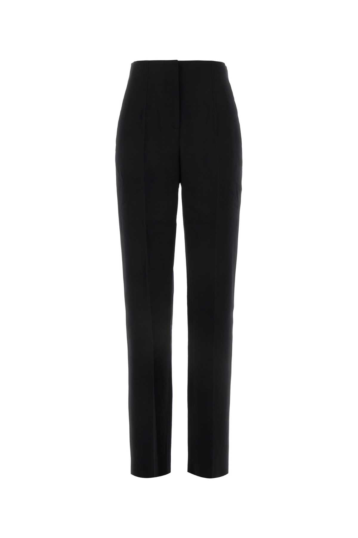 Shop Giorgio Armani Black Wool Pant In Uc001