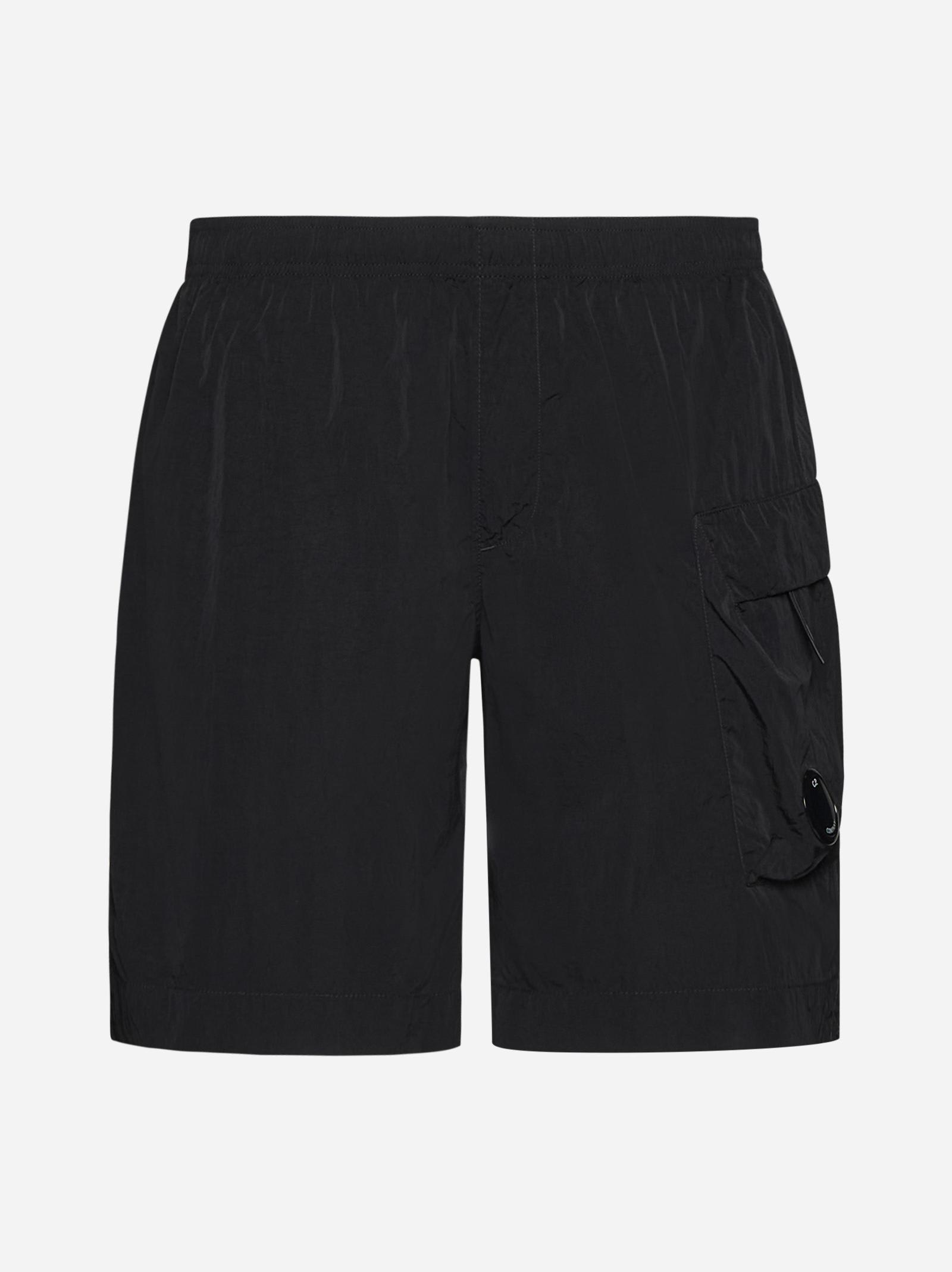 Shop C.p. Company Eco-chrome-r Nylon Swim Shorts In Black