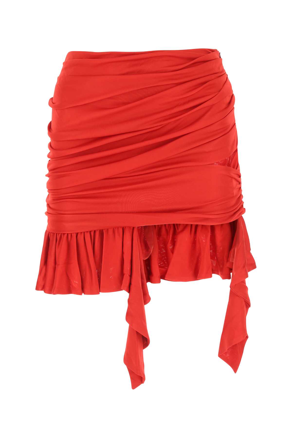 ANDREĀDAMO Red Viscose Mini Skirt