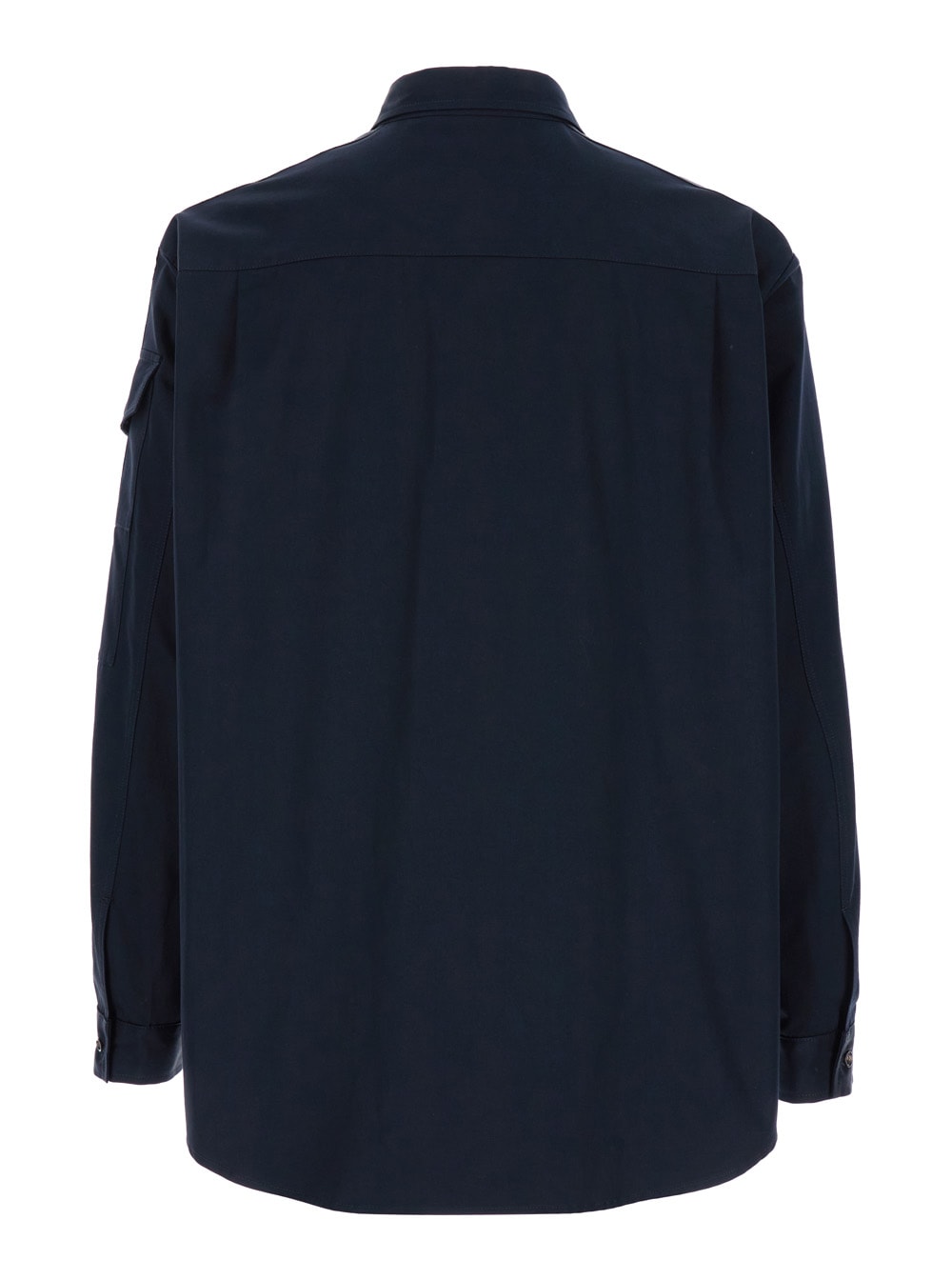 Shop Alexander Mcqueen Blue Shirt With Buttons In Cotton Man