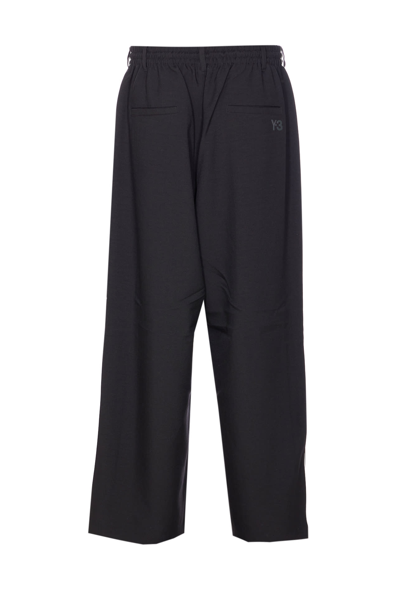 Y-3 3-stripes Logo Trousers In Black