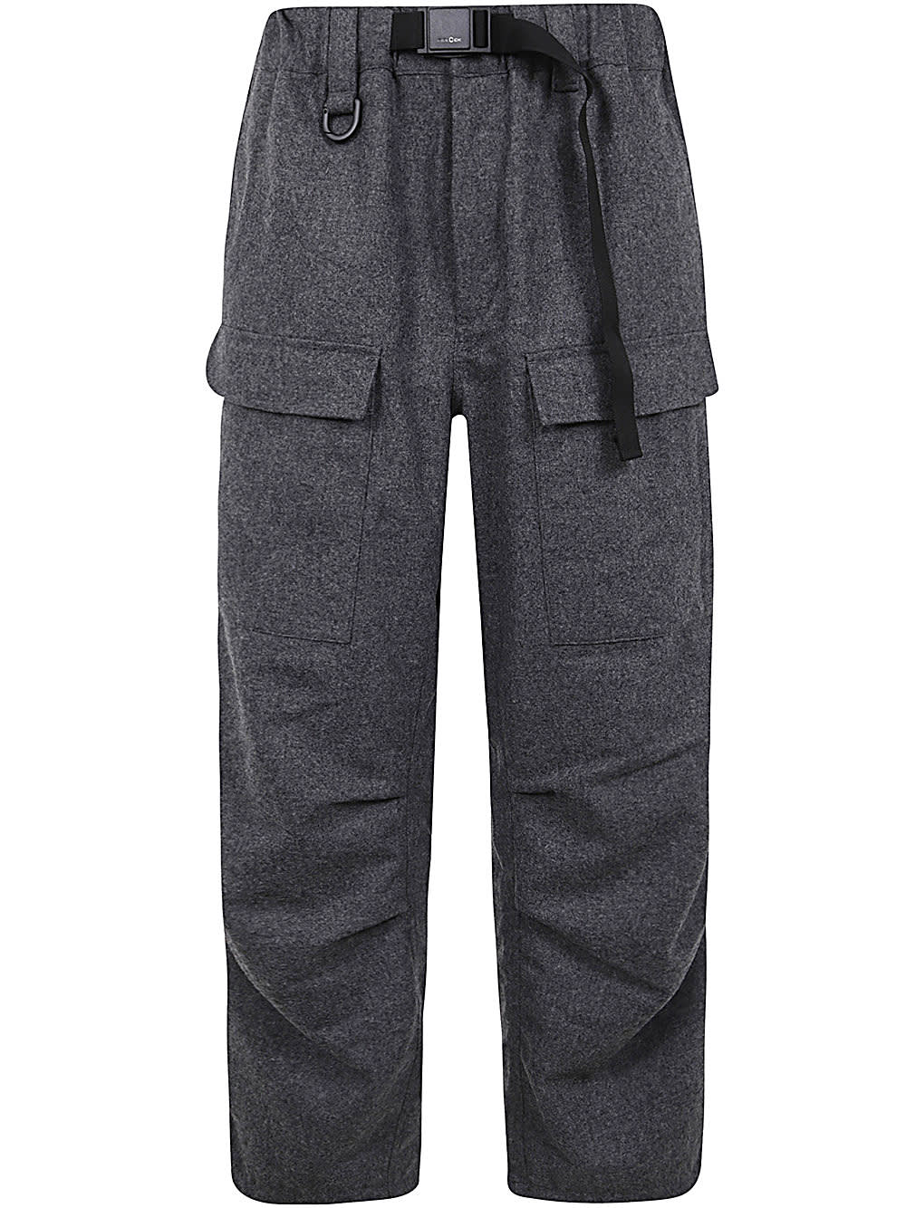 Shop Y-3 Flannel Cargo Pants In Dark Grey