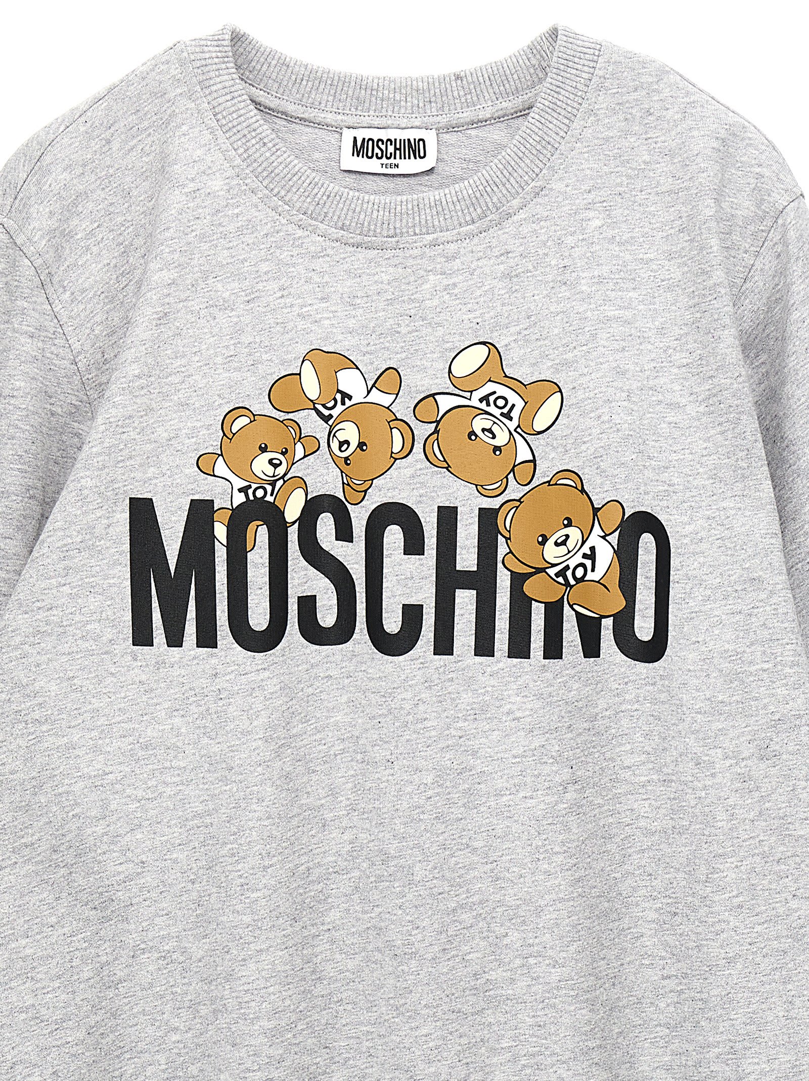 Shop Moschino Logo Print Sweatshirt In Gray