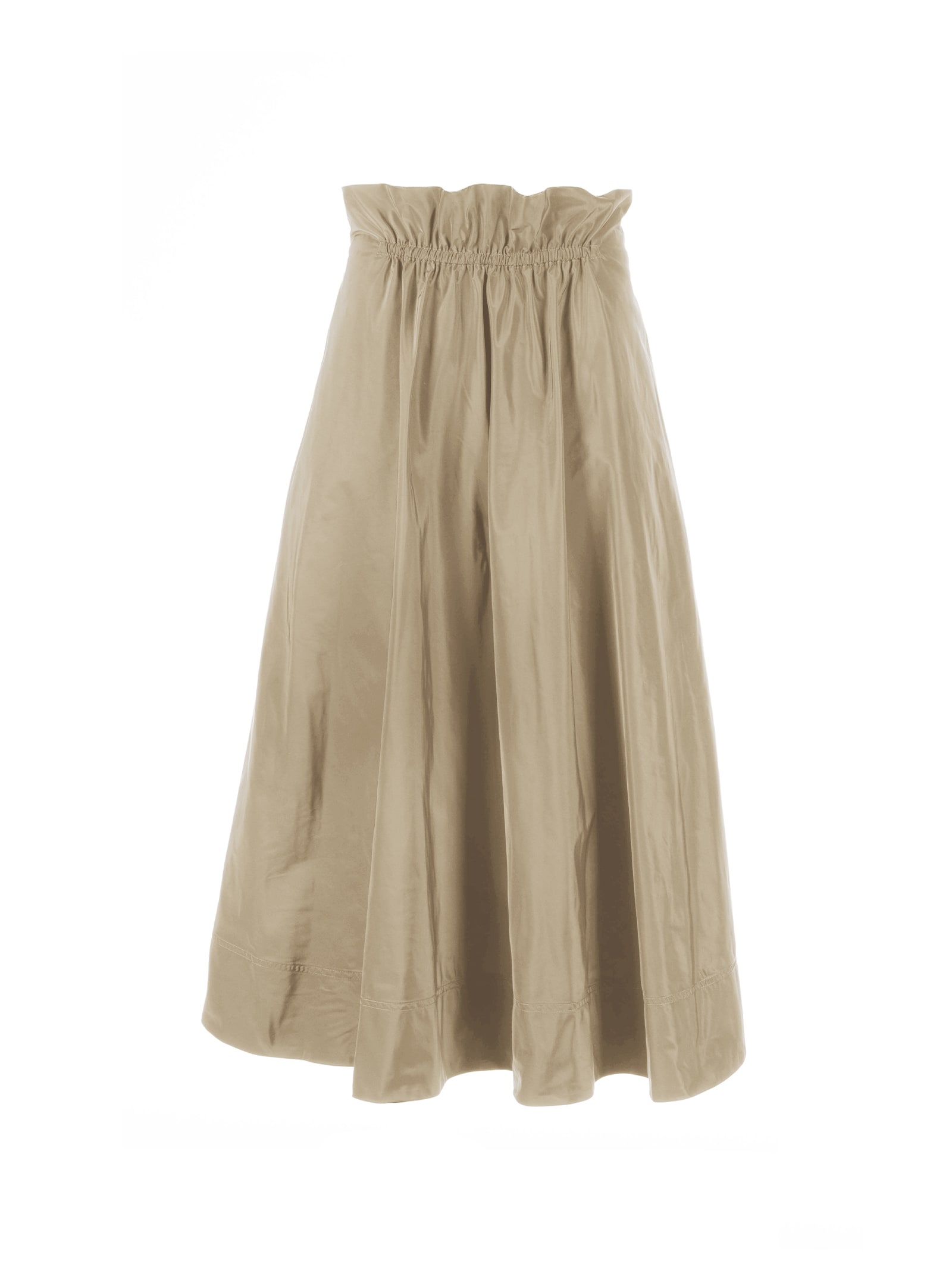 Shop Aspesi Beige Wide Skirt In Cammello