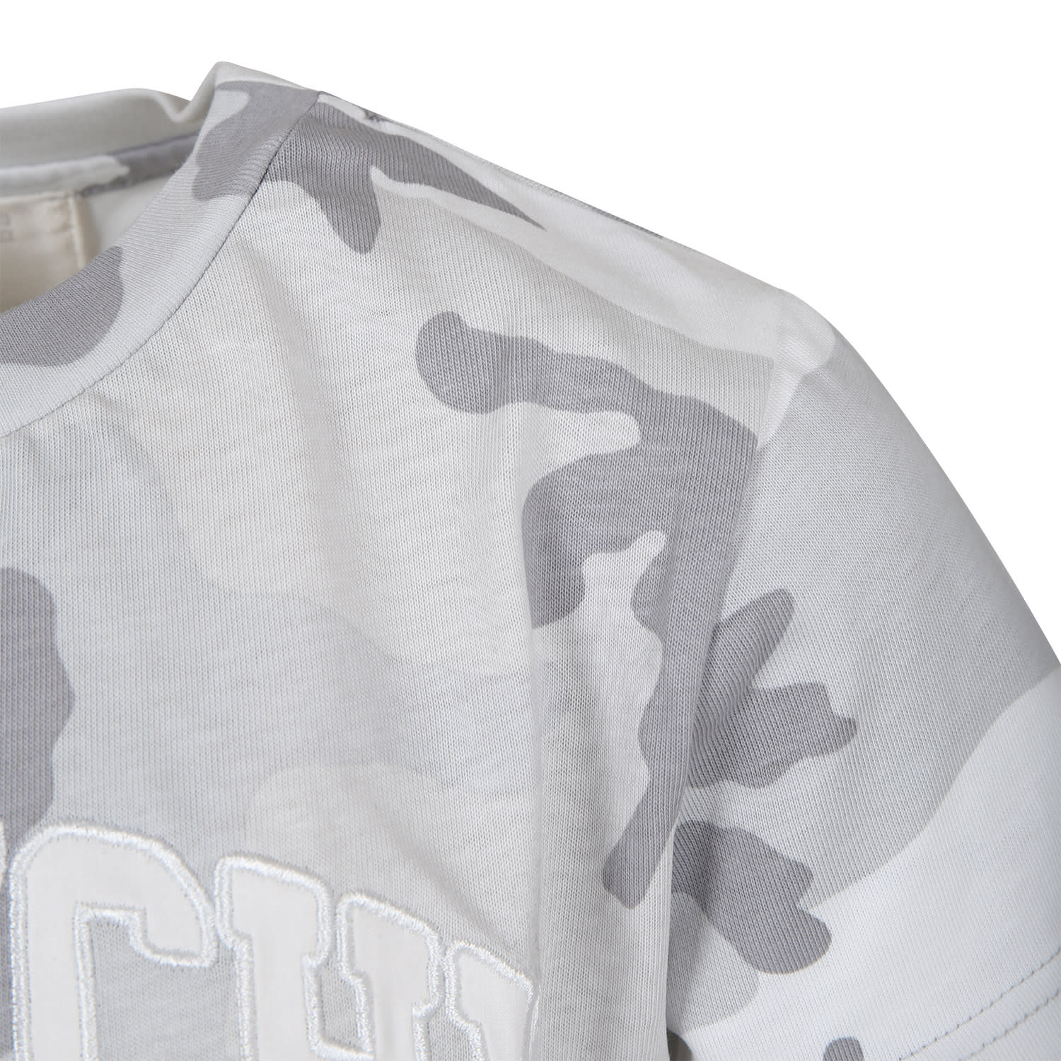 Shop Givenchy Gray T-shirt For Boy With Camouflage Print In Grigio Bianco
