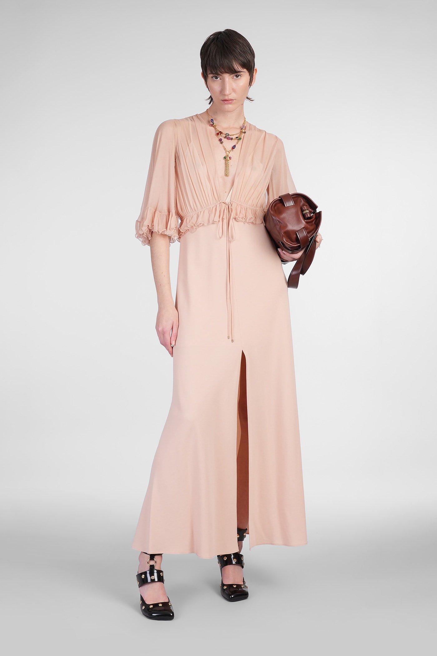 Shop Chloé Dress In Rose-pink Silk