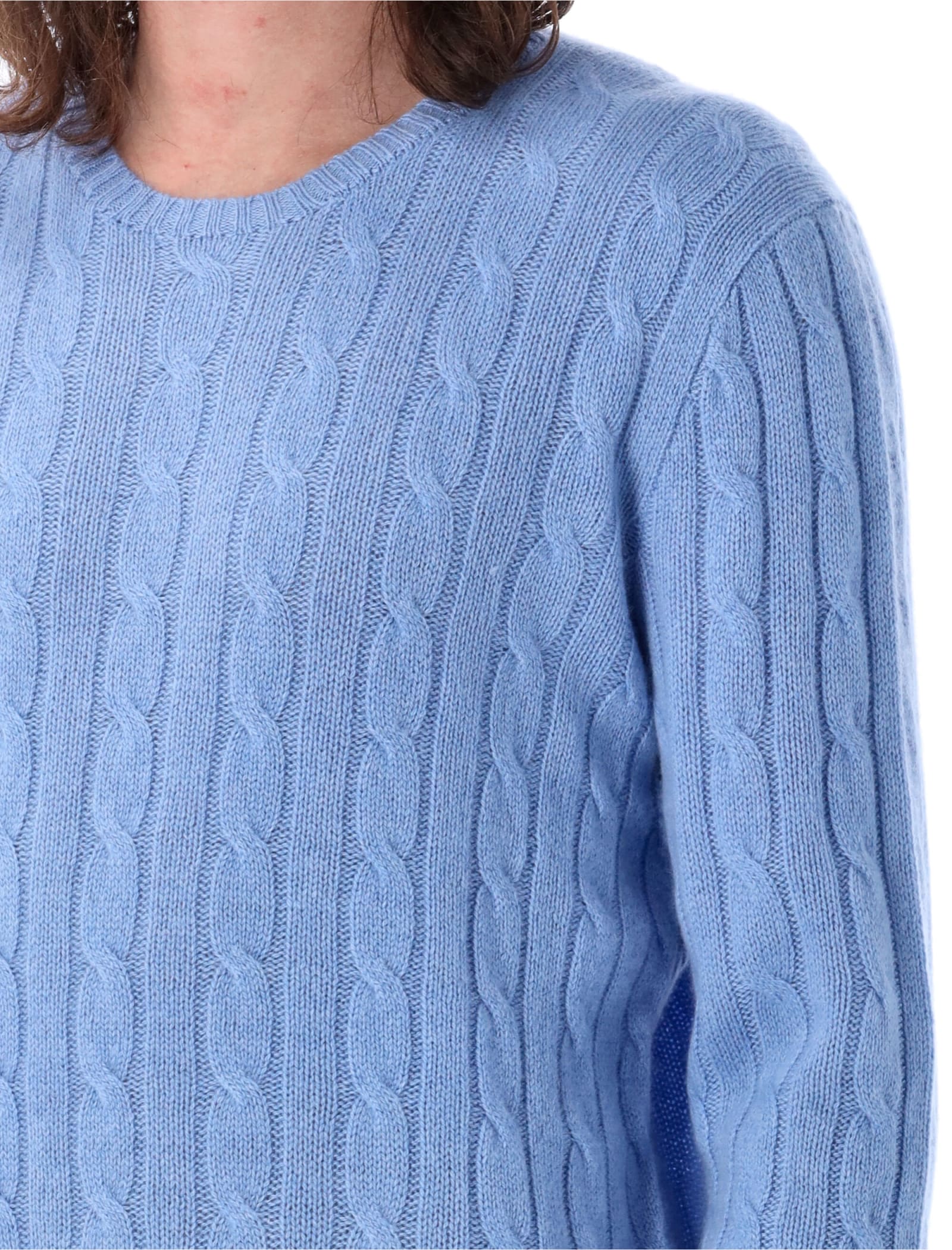 Shop Polo Ralph Lauren Cable-knit Jumper In Azzurro