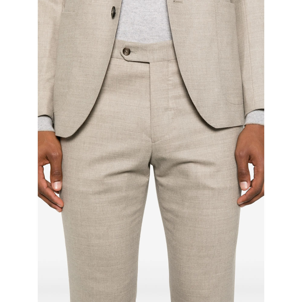 Tagliatore Long Sleeve Blazer And Belt Loop Pants Set In Neutral