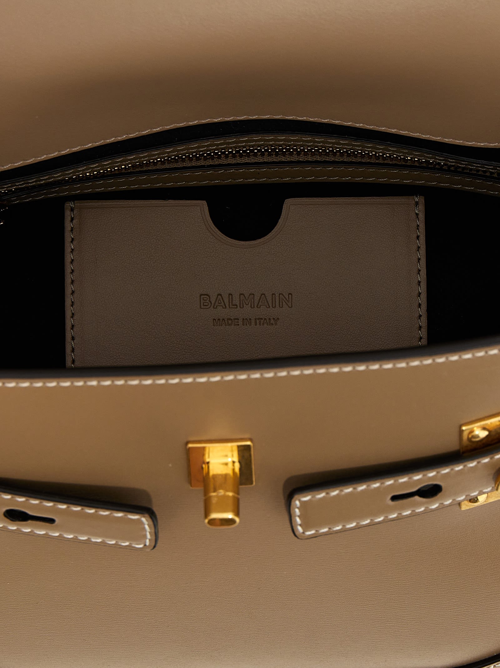 Shop Balmain B-buzz 23 Handbag In Beige