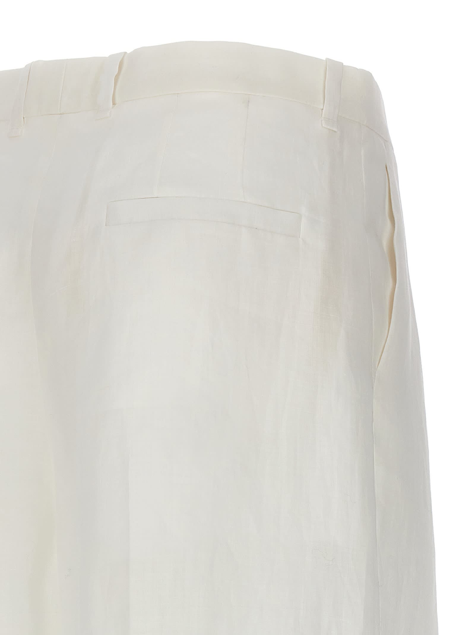 Chloé High Waist Wide Leg Trousers In White