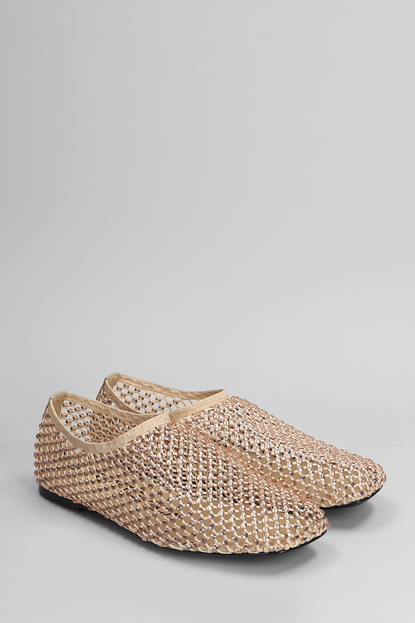 STRATEGIA BALLET FLATS IN BEIGE LEATHER