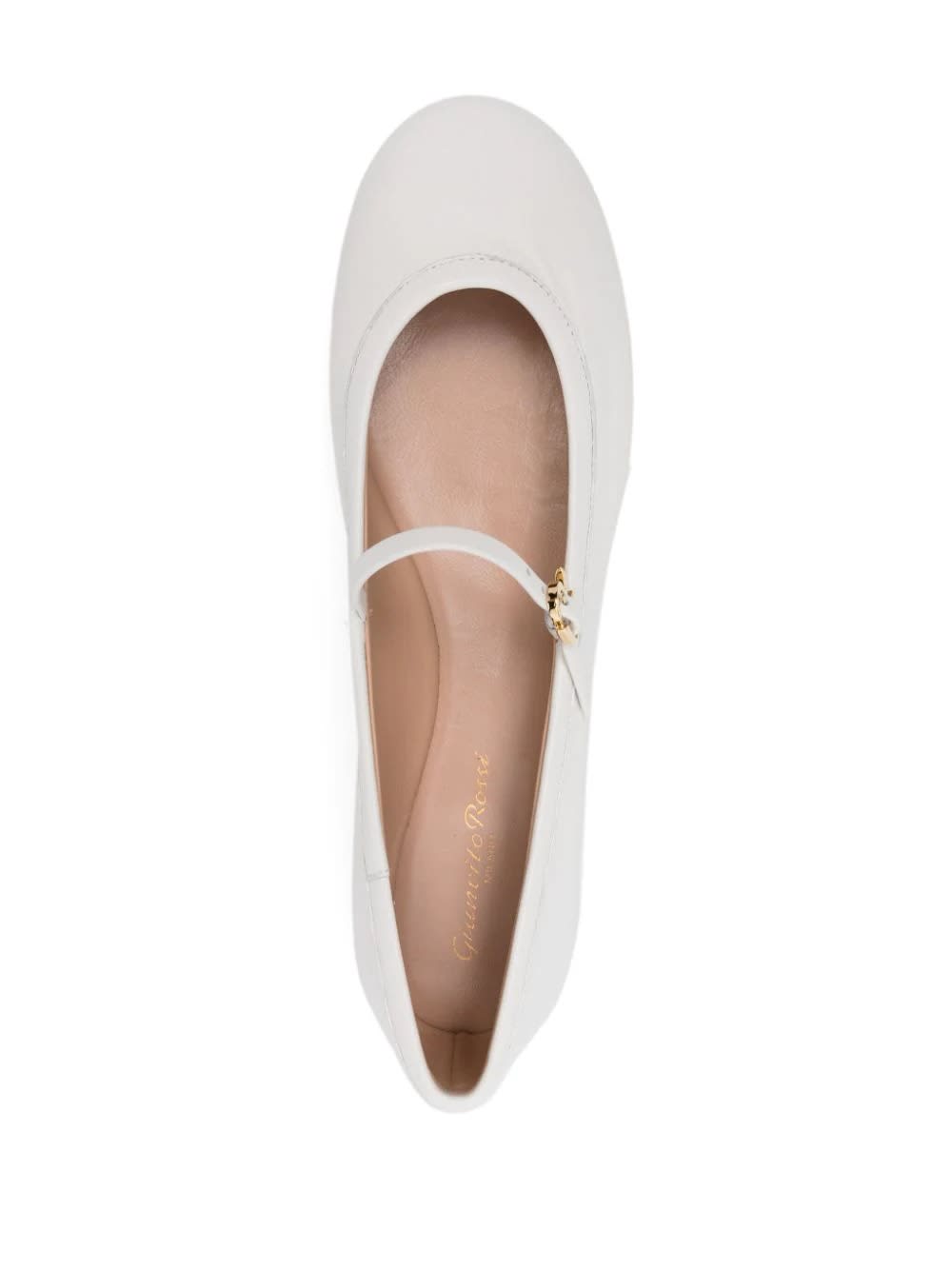 Shop Gianvito Rossi Carla Flat Ballerinas In White Nappa