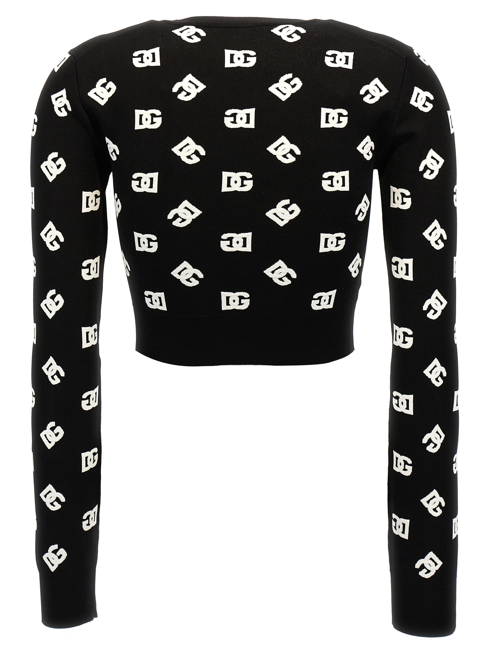 Shop Dolce & Gabbana All Over Logo Sweater In Nero