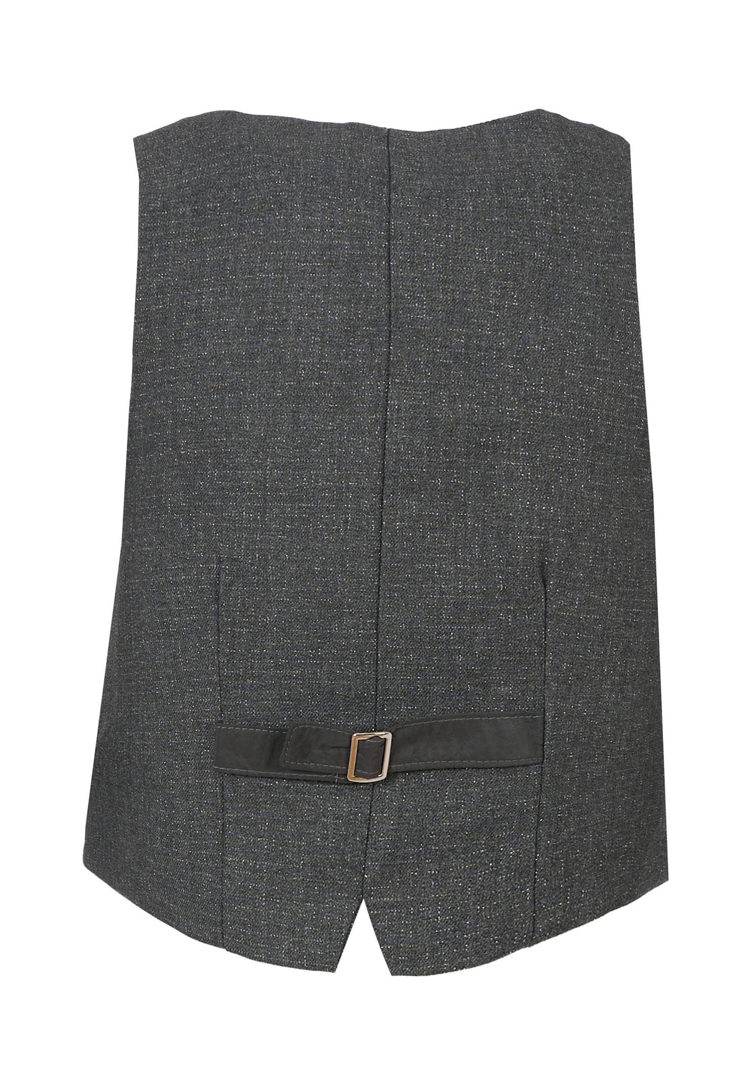 Molo Grey Waistcoat For Girl With Lurex In Gray