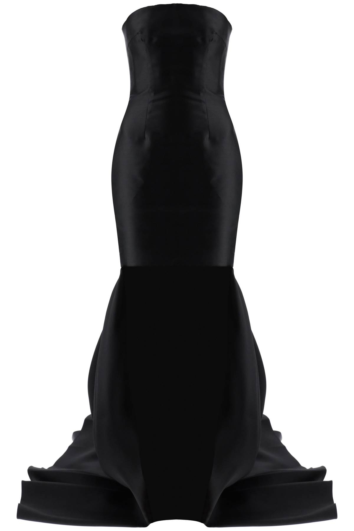 Shop Solace London Neva Tube Dress With Train In Black (black)