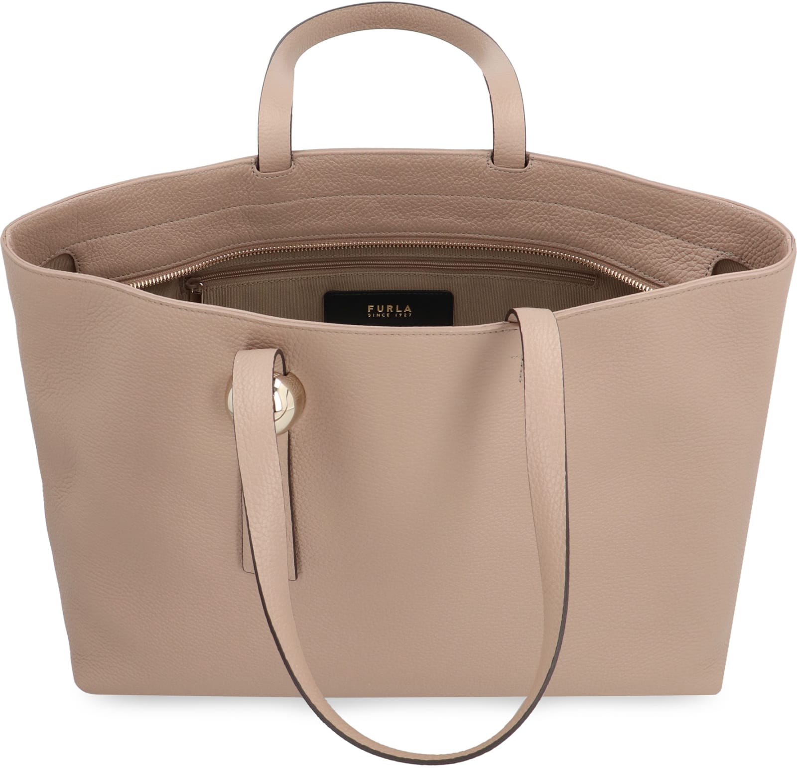 Shop Furla Sfera Grainy Leather Tote