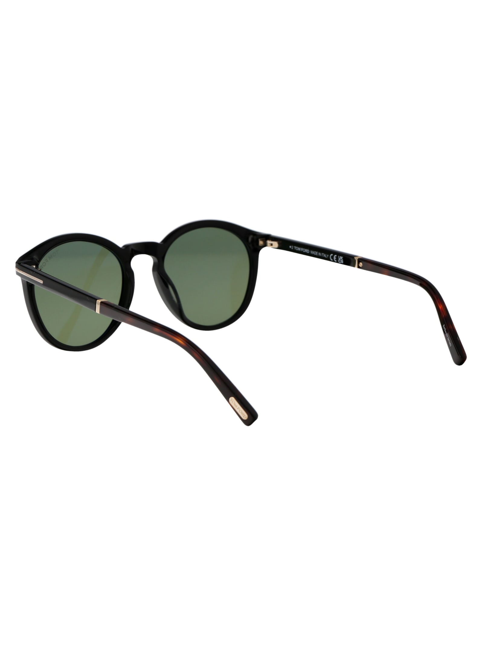 Shop Tom Ford Elton Sunglasses In 01n Nero Lucido / Verde