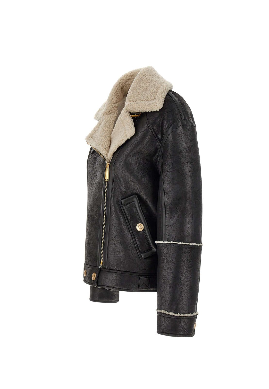 Aviator Faux Leather Jacket