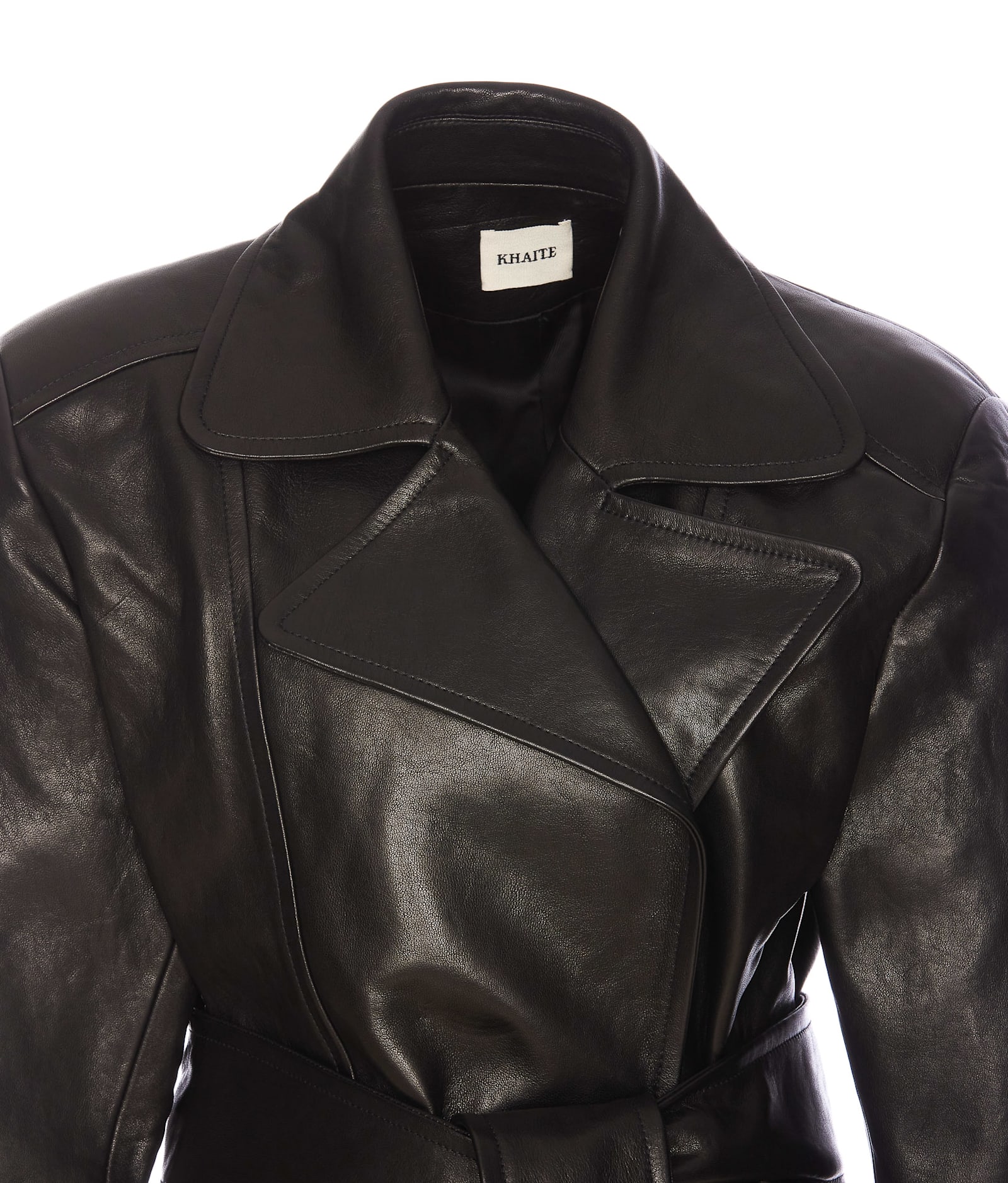 Shop Khaite Dolores Leather Jacket In Black