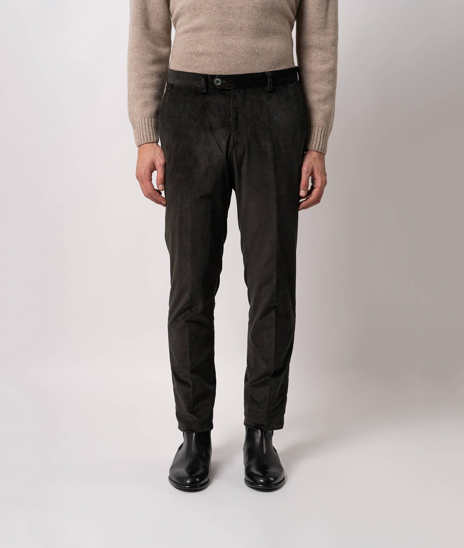 Larusmiani Velvet Trousers Howard Pants In Gray