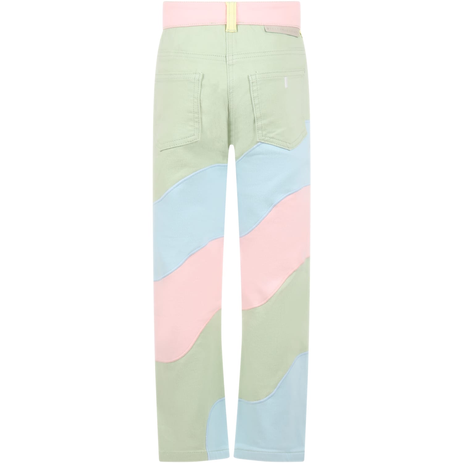 Shop Stella Mccartney Multicolor Jeans For Girl With Logo Patch
